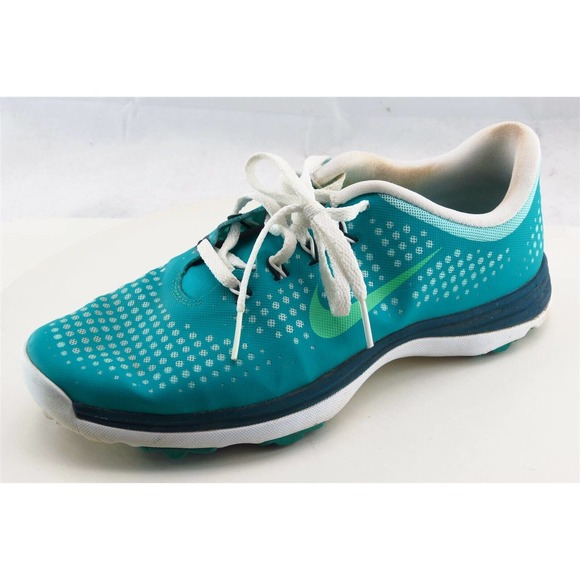 Nike Women Sz 7‎ M Blue Lace Up Running Synthetic Shoe - Picture 1 of 8